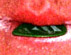 a plectrum in mouth