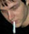 a face with cigarette